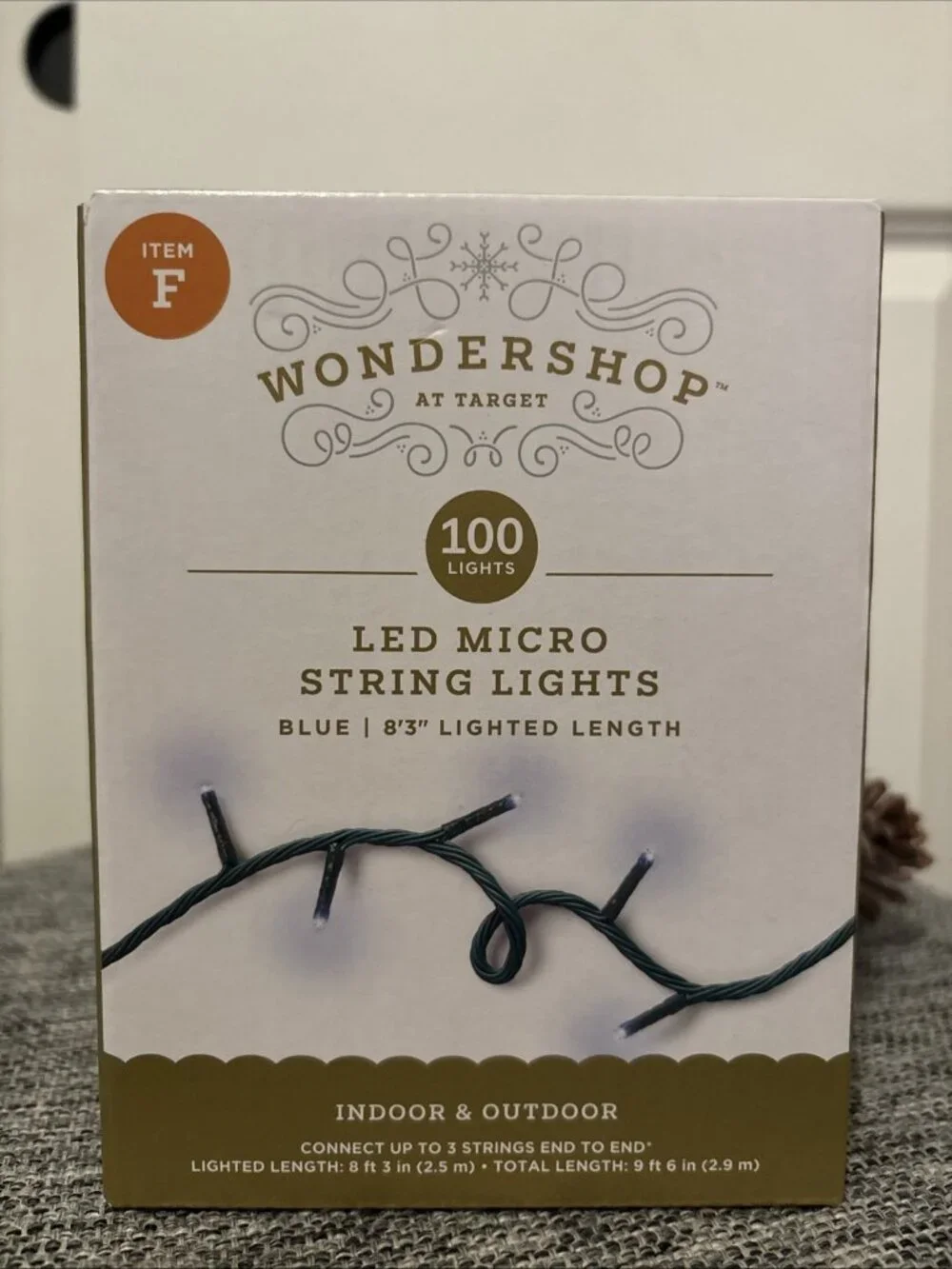 New Wondershop LED Micro Holiday String Lights BLUE  8’3” 100 Lights NIB